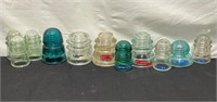 Collection Of 11 Glass Insulators