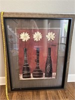 Large Framed Art-Vases with Daisies