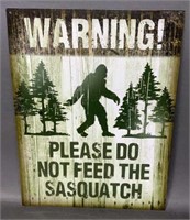 Warning Sasquatch Metal Sign