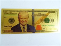 Novelty Gold Plated Trump 1000000 Dollar Note