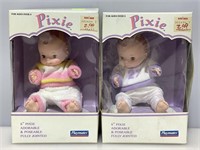 2 Pixie 6in posable dolls in original Kaybee toys