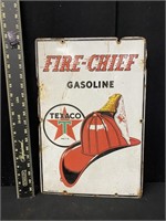 1946 Texaco Fire Chief Porcelain Pump Plate