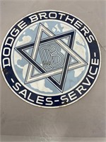 Dodge Bros Sales/Service Metal Sign 11" Dia