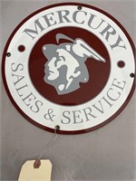 Mercury Metal Sales & Service Sign 12" Dia
