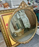 Beautiful Vintage Oval Mirror w/ Wood Frame