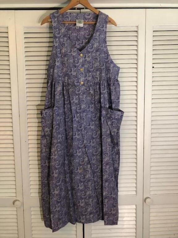 VINTAGE LAURA ASHLEY SLEEVELESS PURPLE DRESS 14