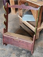 Cherry Gun Rack with Fold Down Compartment