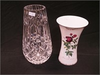 11 1/4" Waterford crystal vase and 8 3/4"