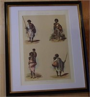 Framed "portraits of Aboriginal inhabitants" print