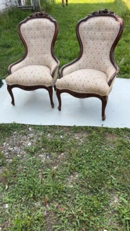 Vintage Mahogany Accent Chairs