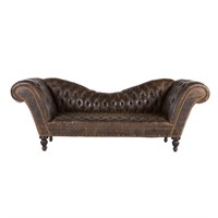 Chesterfield style leather upholstered sofa