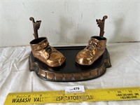 Vintage Bronze Baby Shoes Photo Holder