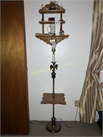 Wall Shelf w contents and Eagle floor Lamp