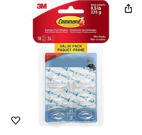 Command 17006CLR-VP Mini Hooks, Clear, 18 Count