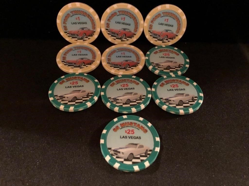 10 Las Vegas Poker Chips