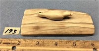 4 1/4" long x 1" tall, antique fossilized ivory ca