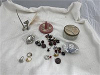Vanity Box of Earrings - Waterford Clock +