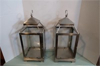 2 Large Candle Holders-6"Dx7"Wx19"H