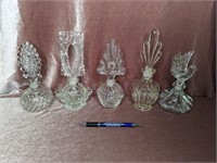 (5) Glass Perfume Bottles with