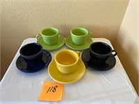 Fiesta ware cups and saucers #118