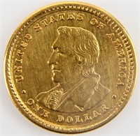 Coin 1905 Lewis & Clark $1 Gold Coin Almost Unc.