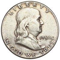 1954 Franklin Half Dollar ABOUT UNCIRCULATED