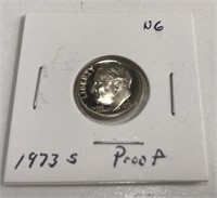 1973s Dime Proof Ng