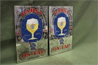 (2)Pabst Blue Ribbon On Tap Mirrors Approx 12.25"x