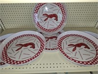 Set of 6 Plastic Crawfish Platters