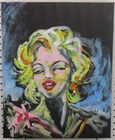 Marilyn Monroe Portrait Giclee on Canvas by ASR