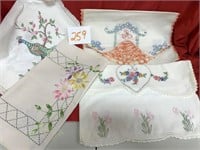Assortment of Embroidered Dresser Scarves