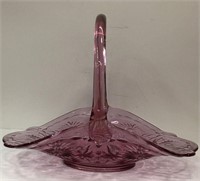 Floral Purple Glass Basket