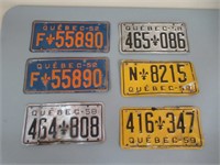 6 License Plates / Plaques d'immatriculation