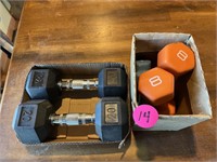 Hand Weights (2) 20 Pound, (2) 8 Pound & (2) 3 Pou