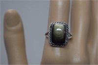 Sterling Silver Obsidian Ring  Sz 10