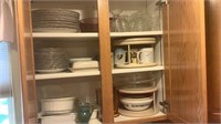 Plates, Bowls, Drinkware, Misc In Cupboard By Sink