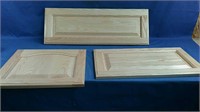 3 Hardwood cupboard panels assorted sizes