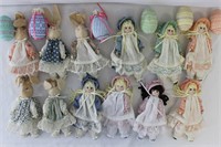 Vintage Bunny & Girl Dolls, Fabric Eggs