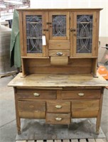 2-Piece Vintage Bakers Cabinet, Approx 50"x27"x67"