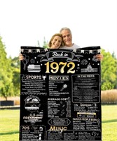 52TH BIRTHDAY BLANKET 1972 ANNIVERSARY FLEECE