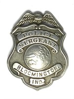 Vtg Police Shield Badge Sergeant Bloomington, Ind.