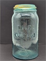 The Queen Canadian Quart Teal Jar No Band