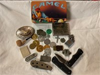 Collectibles in Camel tin