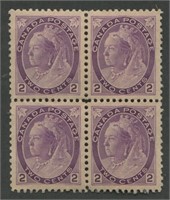 Canada 1898 #76A 2c Violet Block of 4 MNH
