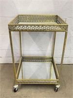 Two Tiered Cart with Mirrored Surfaces