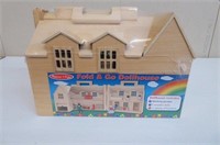 Melissa & Doug Fold & Go Wooden Dollhouse With 2