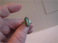 Size 4 Sterling Silver Turquoise Ring (needs
