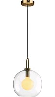 MZSUS, 12" Spherical Glass Pendant Lighting, Clear