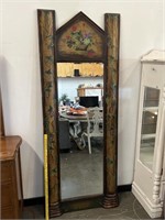 Large Hand Painted Bevel Glass Wall Mirror