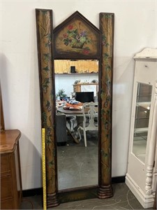 Large Hand Painted Bevel Glass Wall Mirror